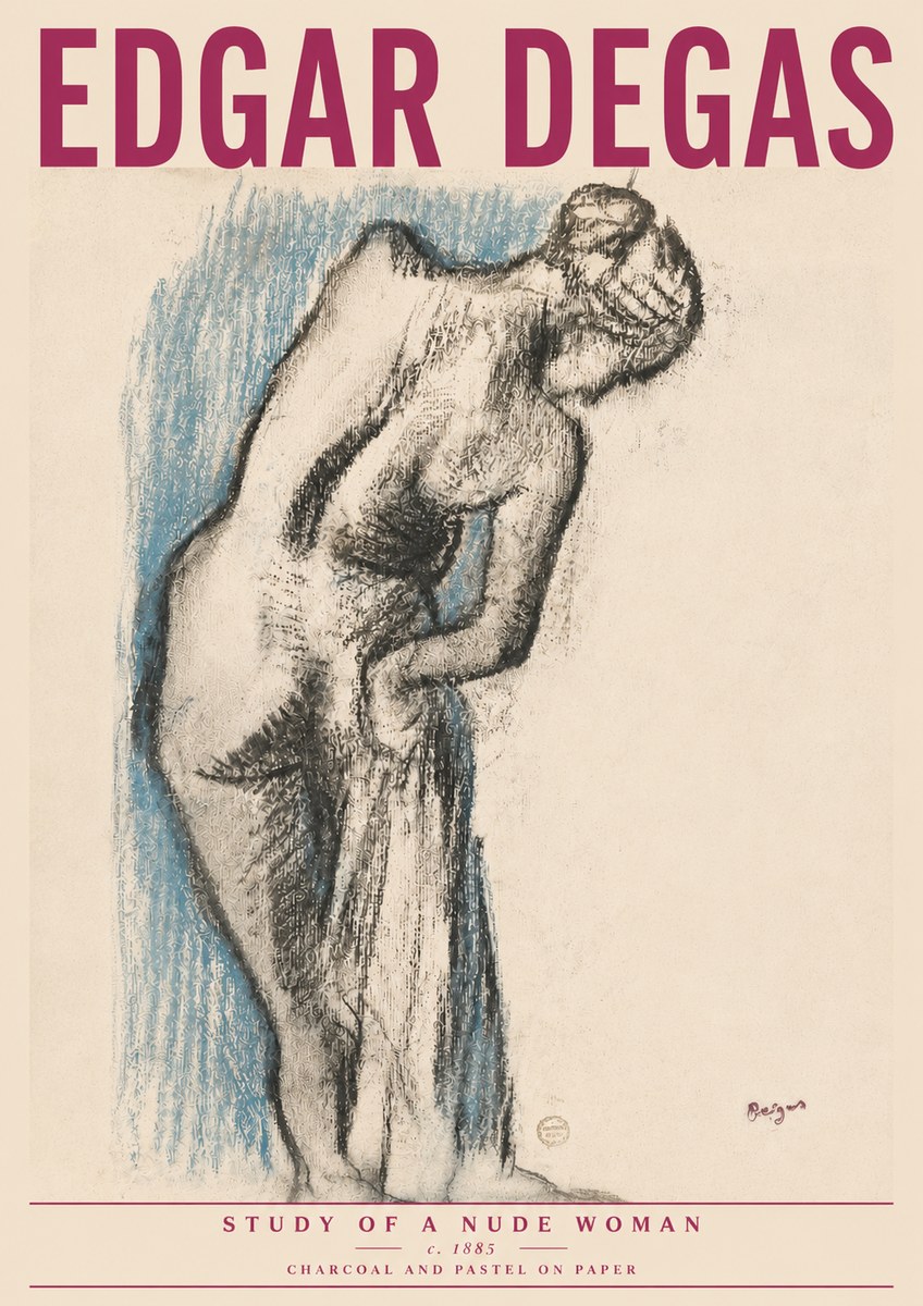 Edgar Degas Study of a Nude Woman II No4 - Poszter