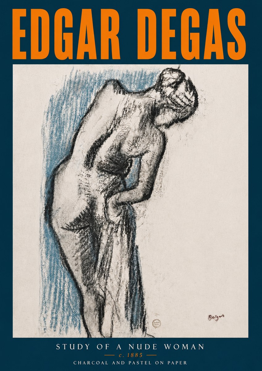 Edgar Degas Study of a Nude Woman II No5 - Poszter