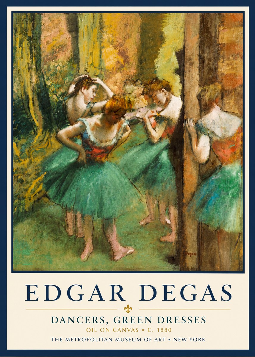Edgar Degas Dancers, Green Dresses No3 - Poszter