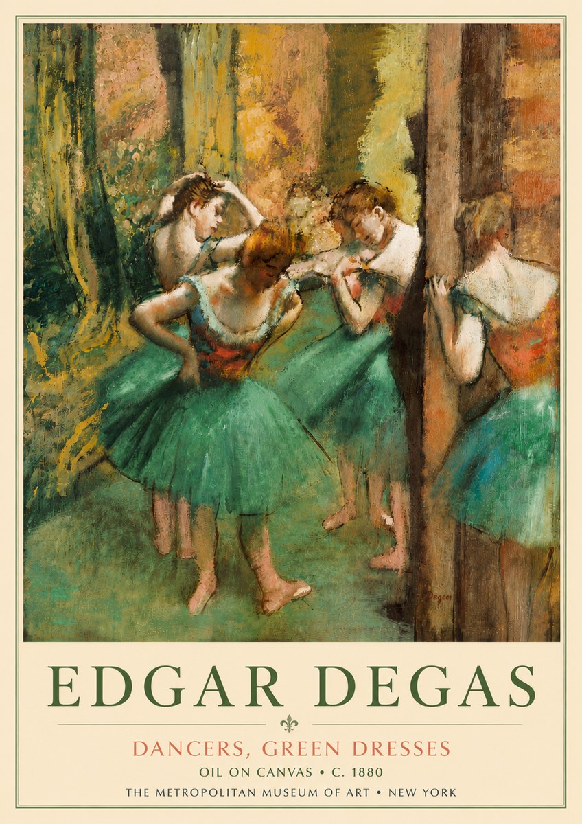 Edgar Degas Dancers, Green Dresses No6 - Poszter