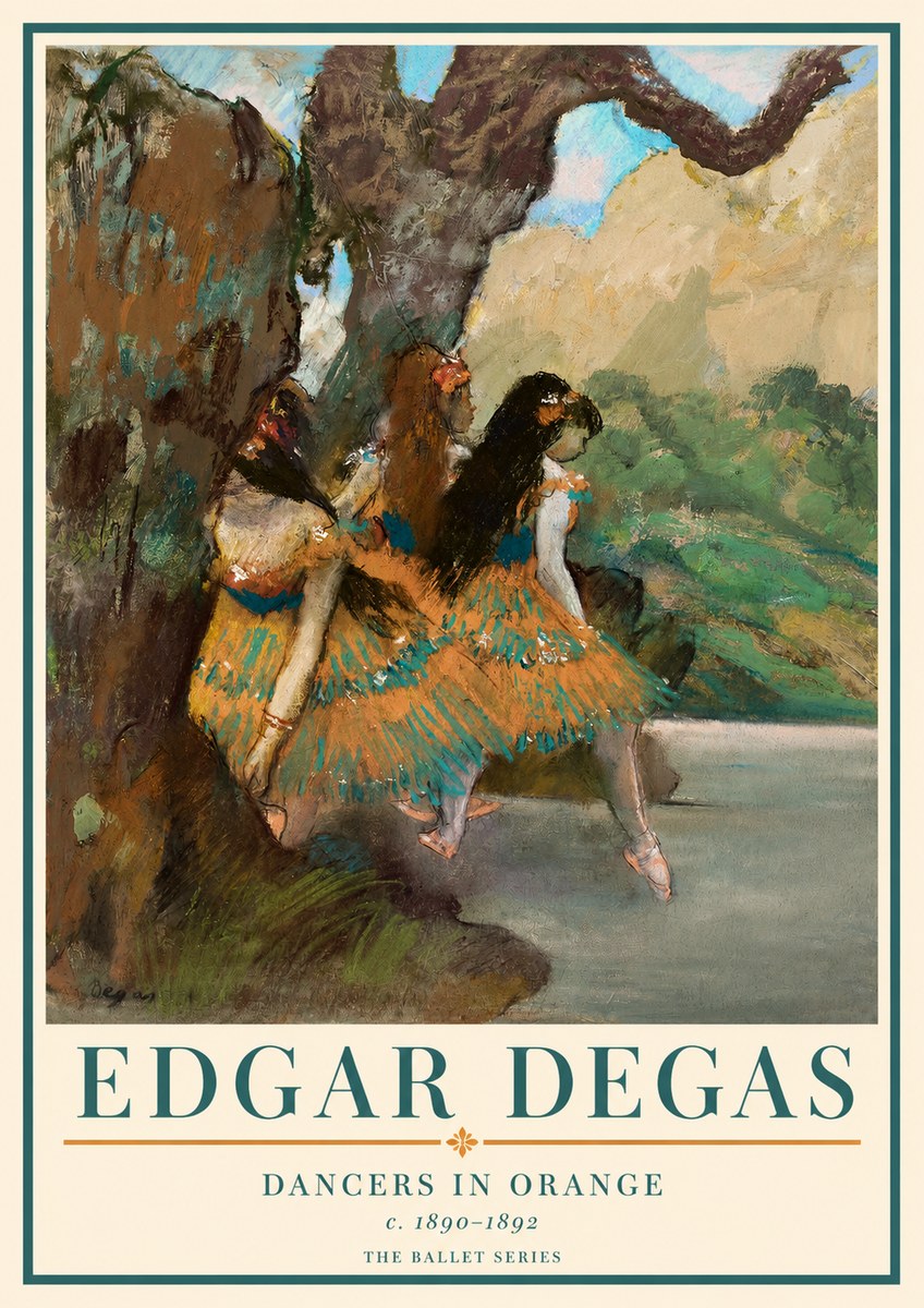 Edgar Degas Dancers in Orange No3 - Poszter