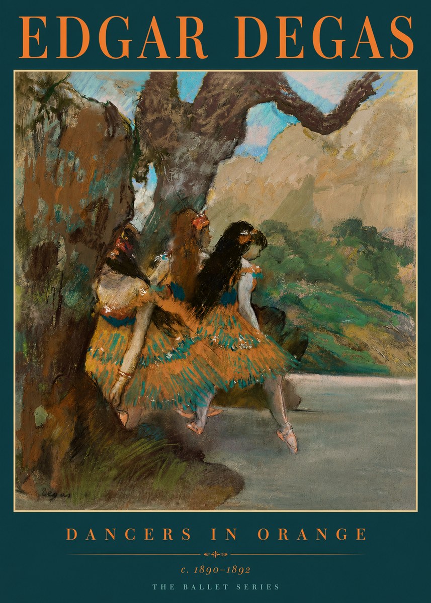 Edgar Degas Dancers in Orange No4 - Poszter