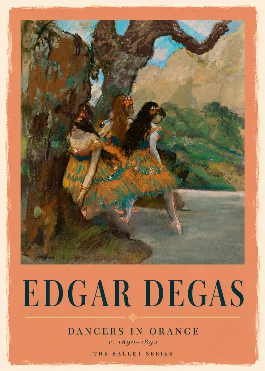 Edgar Degas Dancers in Orange No5 - Poszter