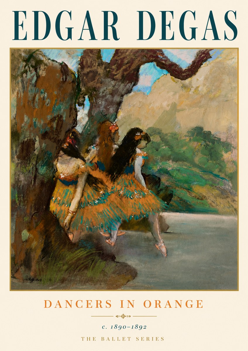 Edgar Degas Dancers in Orange No6 - Poszter