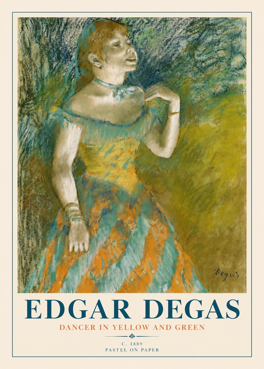 Edgar Degas Dancer in Yellow and Green No4 - Poszter