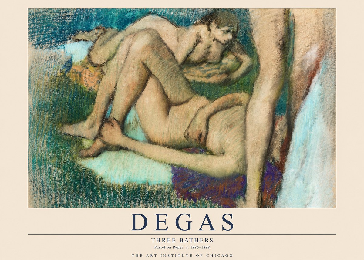 Edgar Degas Three Bathers No1 - Poszter