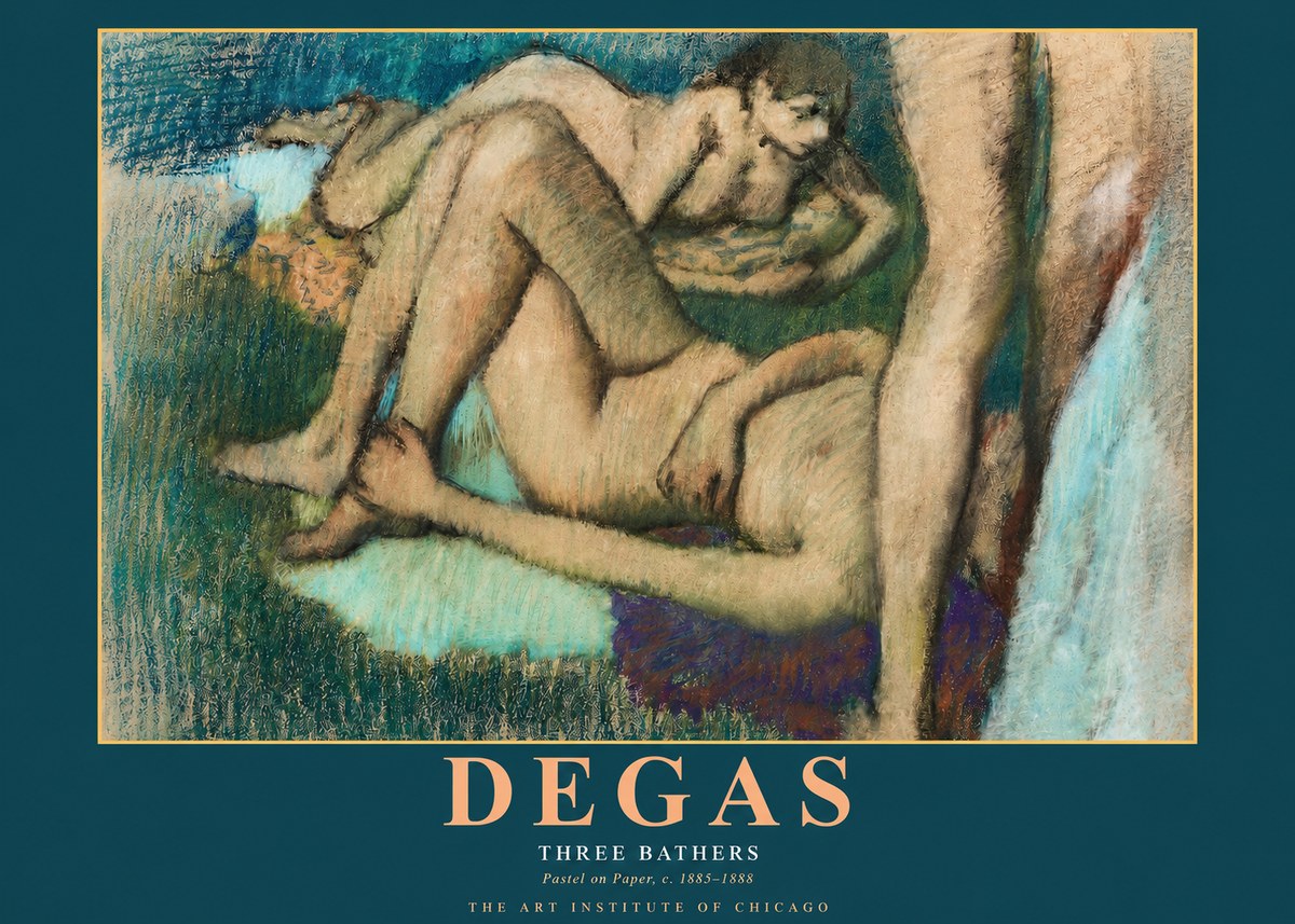 Edgar Degas Three Bathers No2 - Poszter
