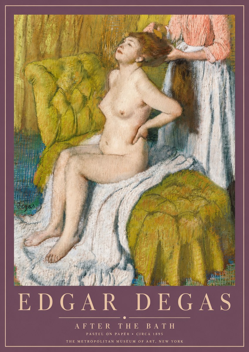 Edgar Degas After the Bath III No3 - Poszter
