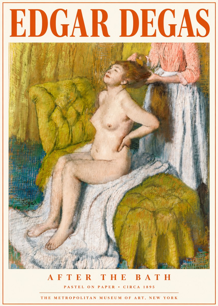Edgar Degas After the Bath III No4 - Poszter