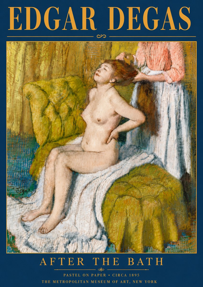 Edgar Degas After the Bath III No6 - Poszter