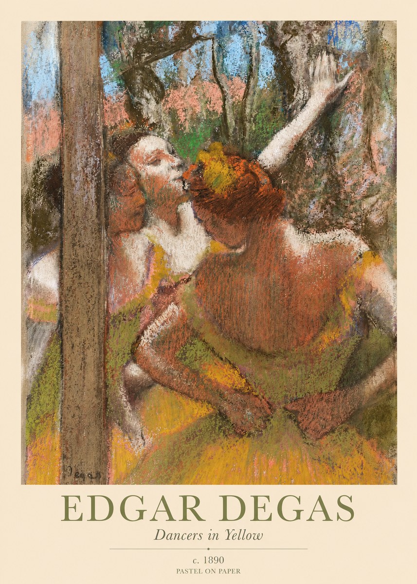 Edgar Degas Dancers in Yellow No1 - Poszter