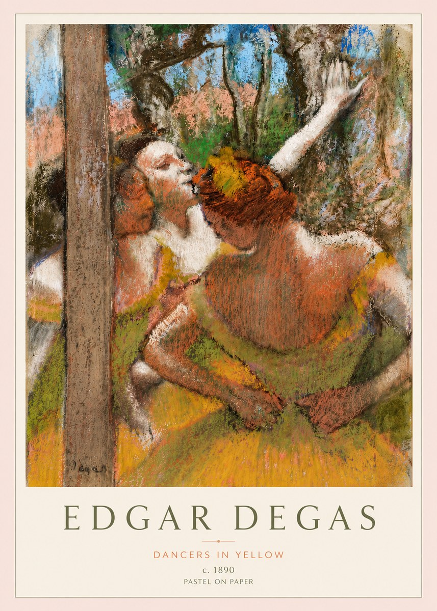 Edgar Degas Dancers in Yellow No3 - Poszter