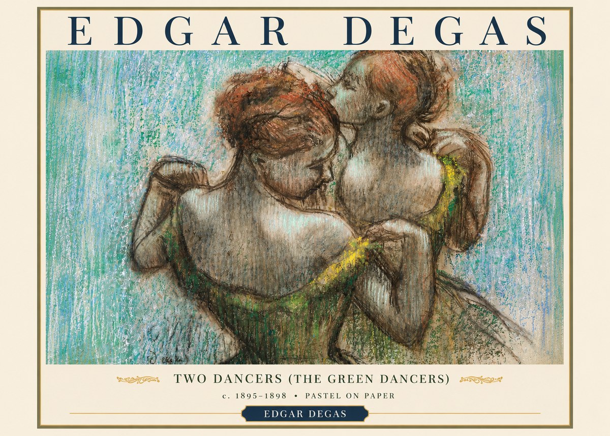 Edgar Degas Two Dancers (the Green Dancers) No3 - Poszter