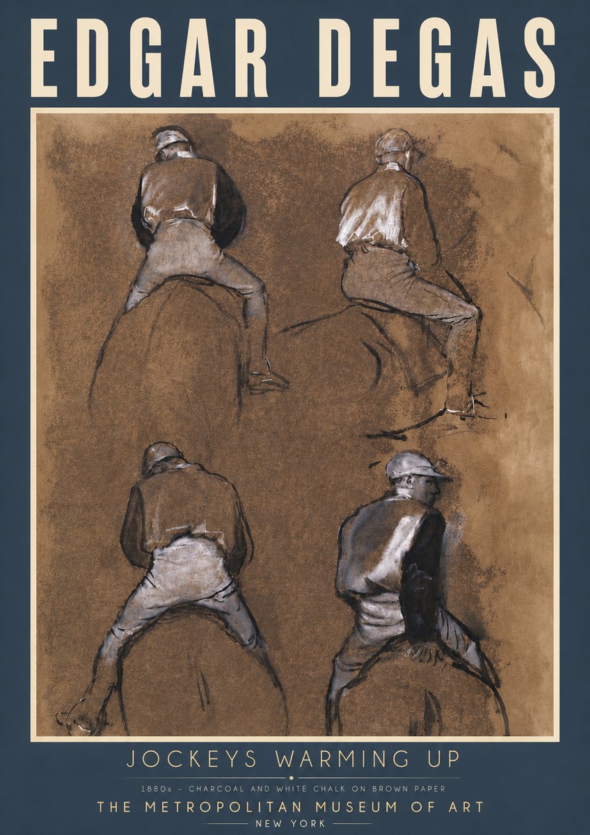 Edgar Degas Jockeys Warming Up No5 - Poszter