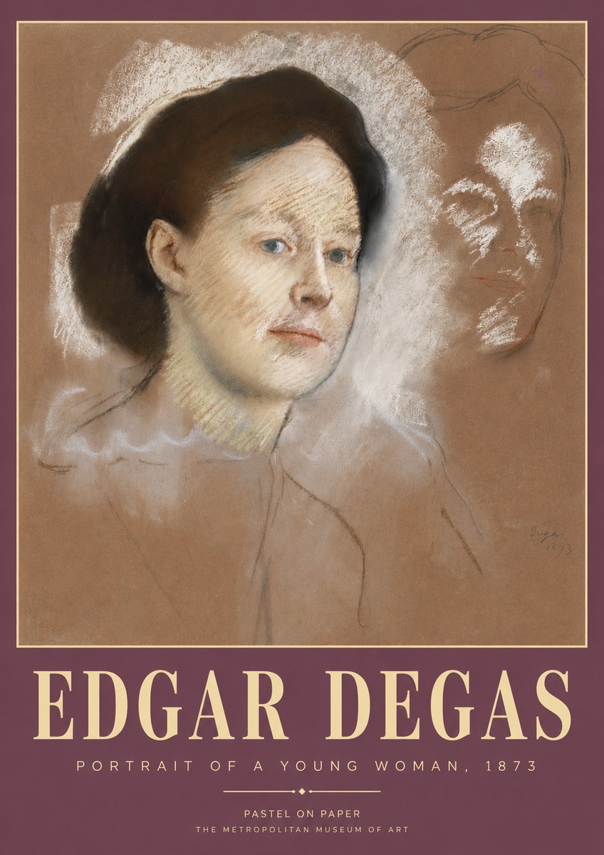 Edgar Degas Portrait of a Young Woman No3 - Poszter