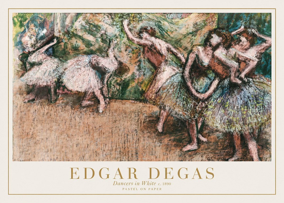 Edgar Degas Dancers in White C. 1890 No1 - Poszter