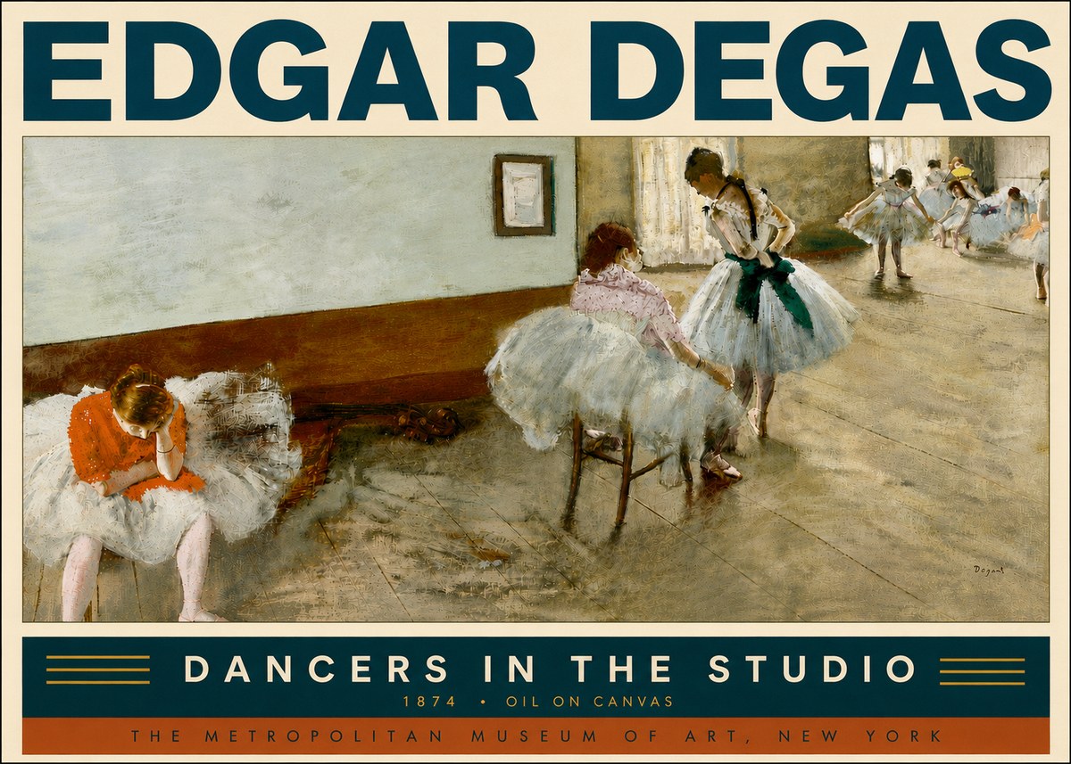 Edgar Degas Dancers in the Studio No5 - Poszter