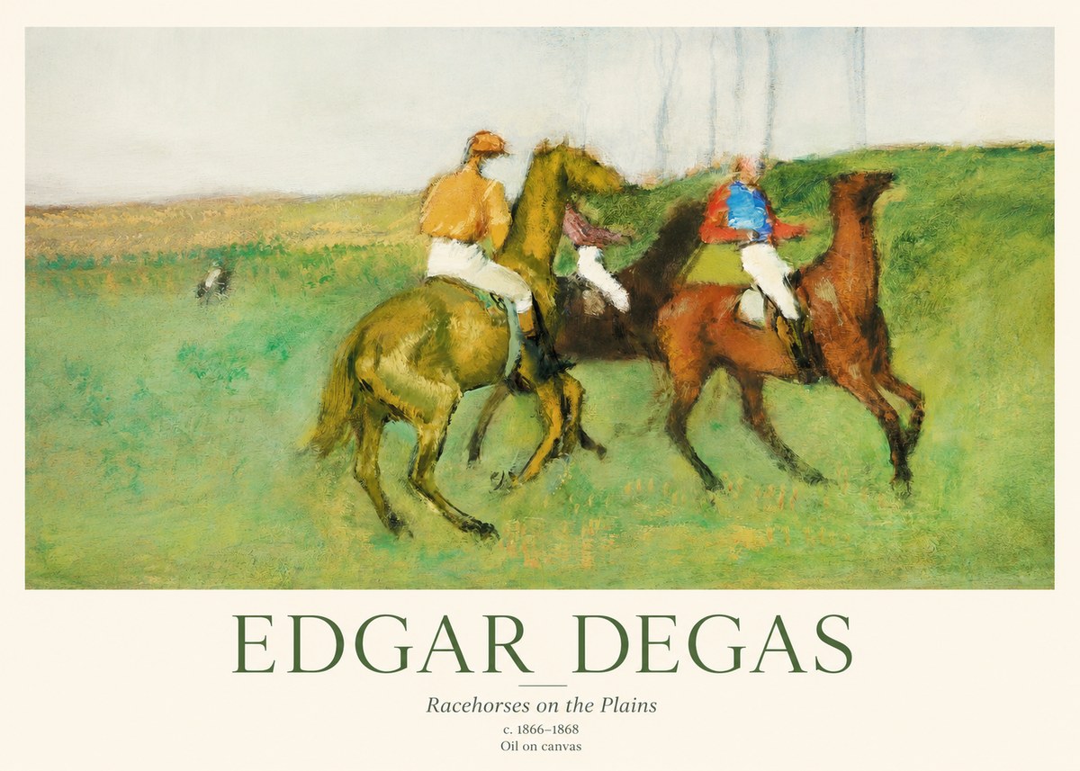 Edgar Degas Racehorses on the Plains No1 - Poszter