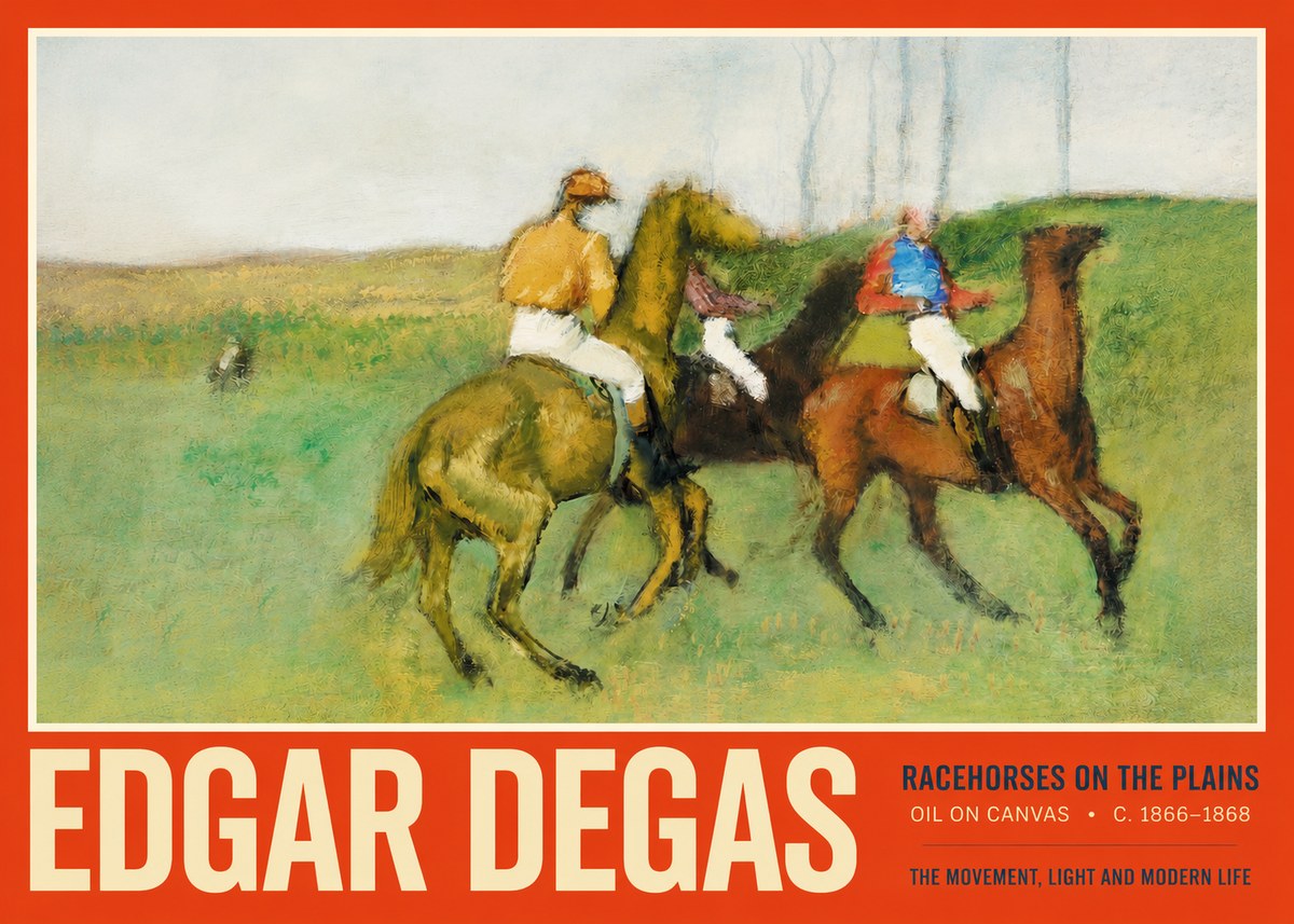 Edgar Degas Racehorses on the Plains No2 - Poszter