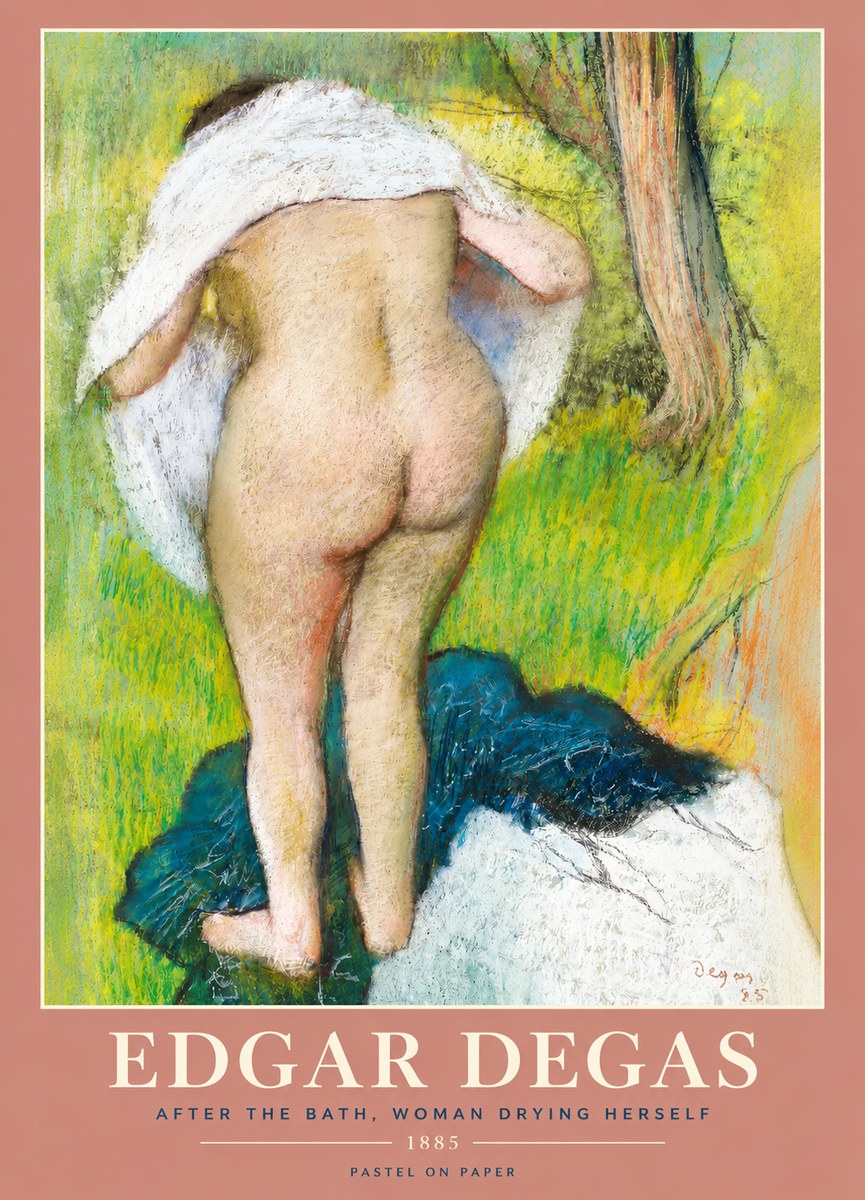 Edgar Degas After the Bath, Woman Drying Herself No2 - Poszter