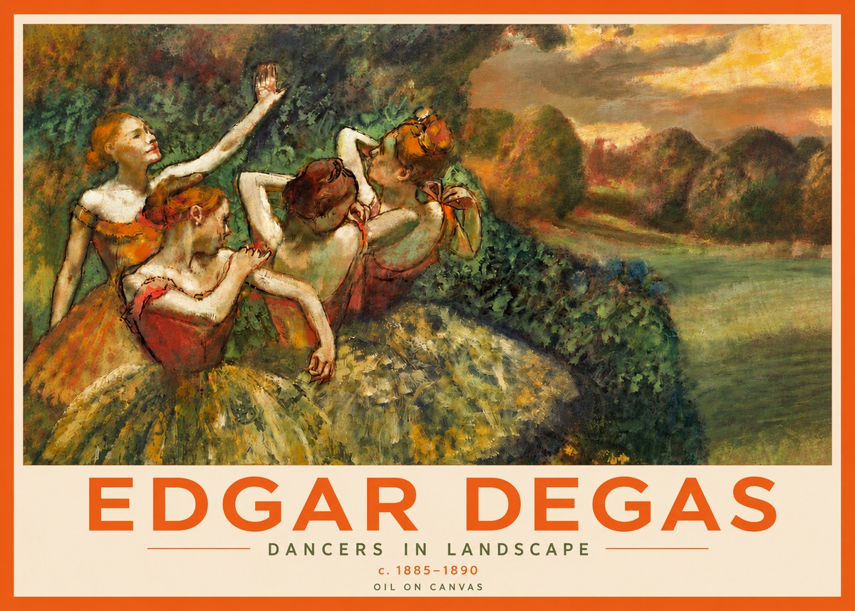 Edgar Degas Dancers in Landscape II No5 - Poszter