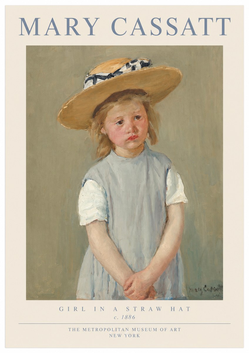Mary Cassatt Girl in a Straw Hat No1 - Poszter