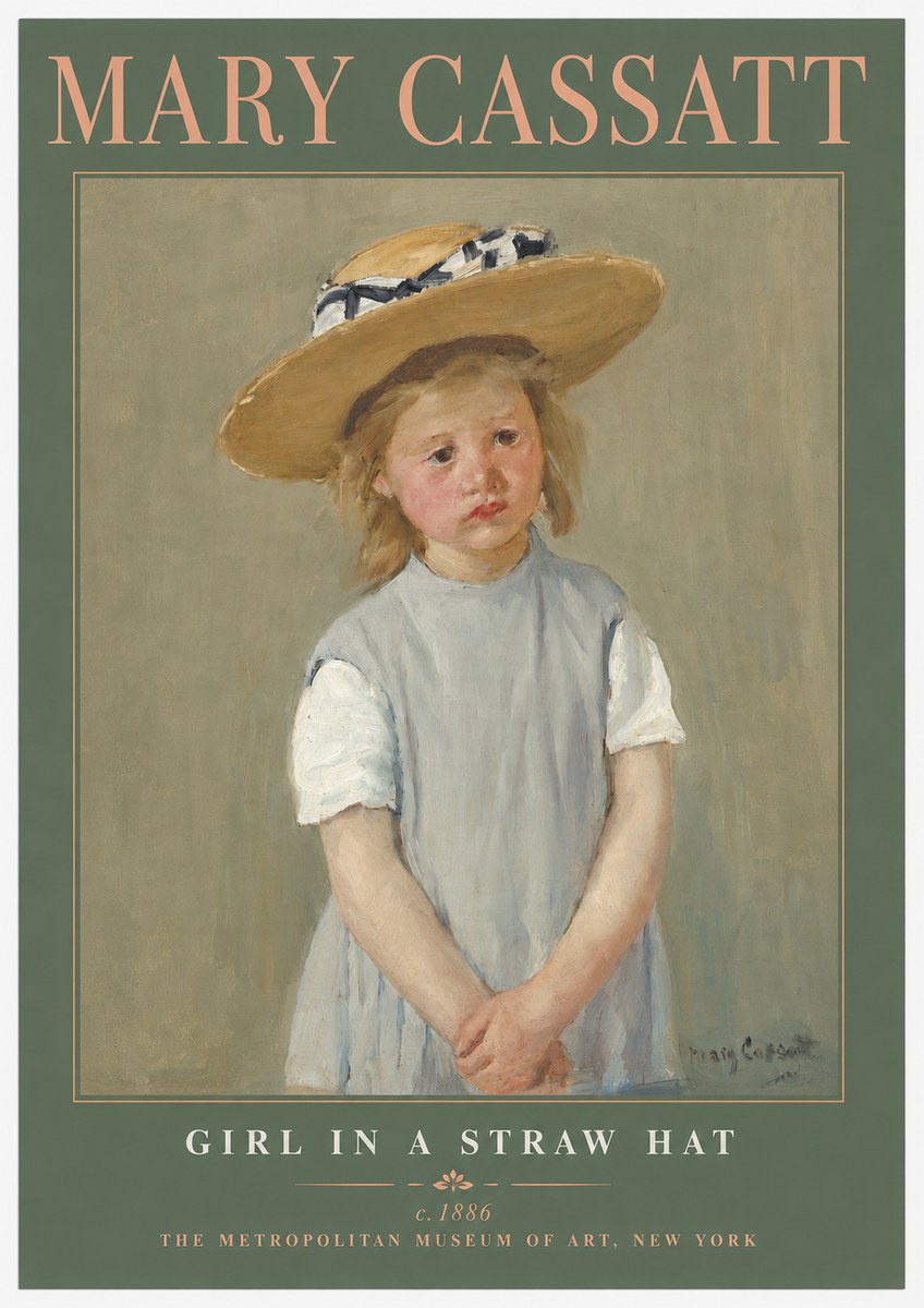 Mary Cassatt Girl in a Straw Hat No2 - Poszter