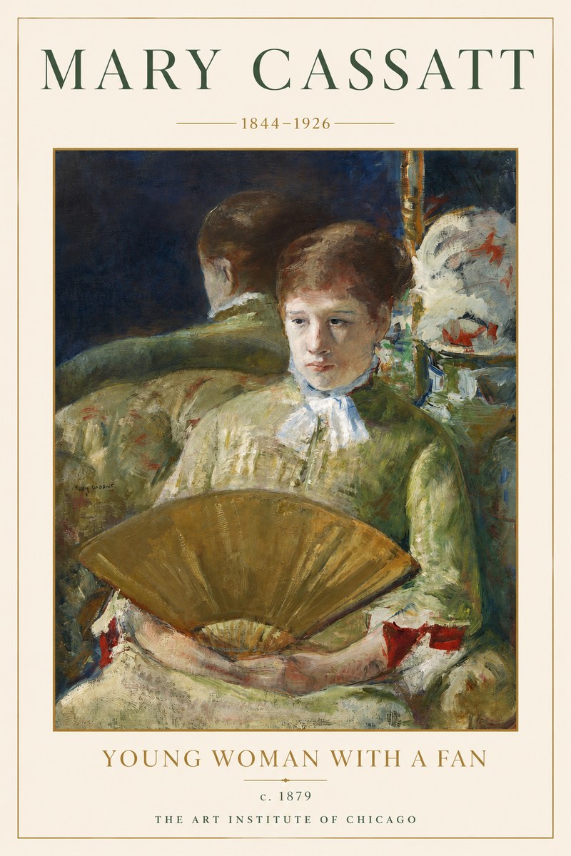 Mary Cassatt Young Woman with a Fan I No3 - Poszter