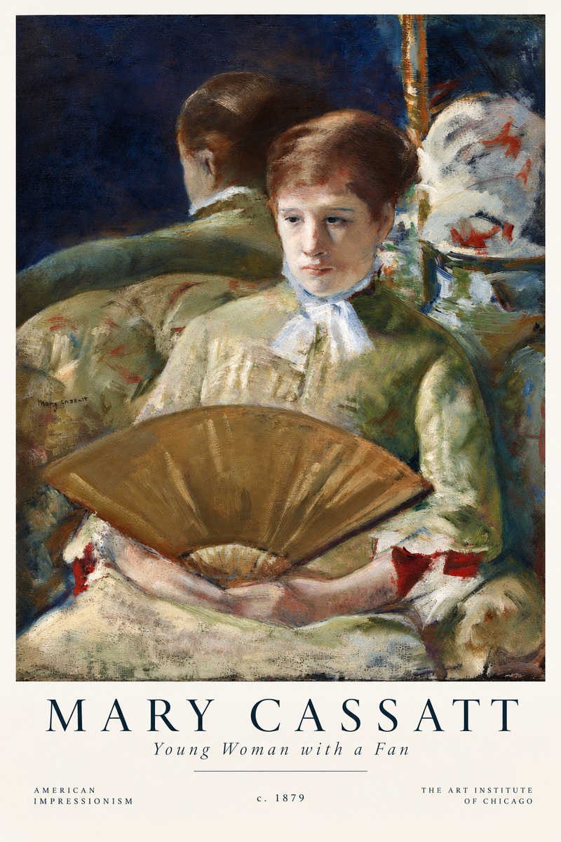 Mary Cassatt Young Woman with a Fan I No4 - Poszter