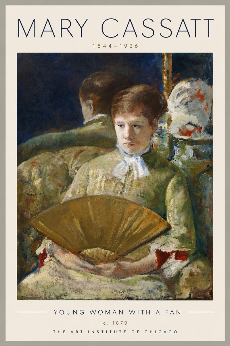 Mary Cassatt Young Woman with a Fan I No6 - Poszter