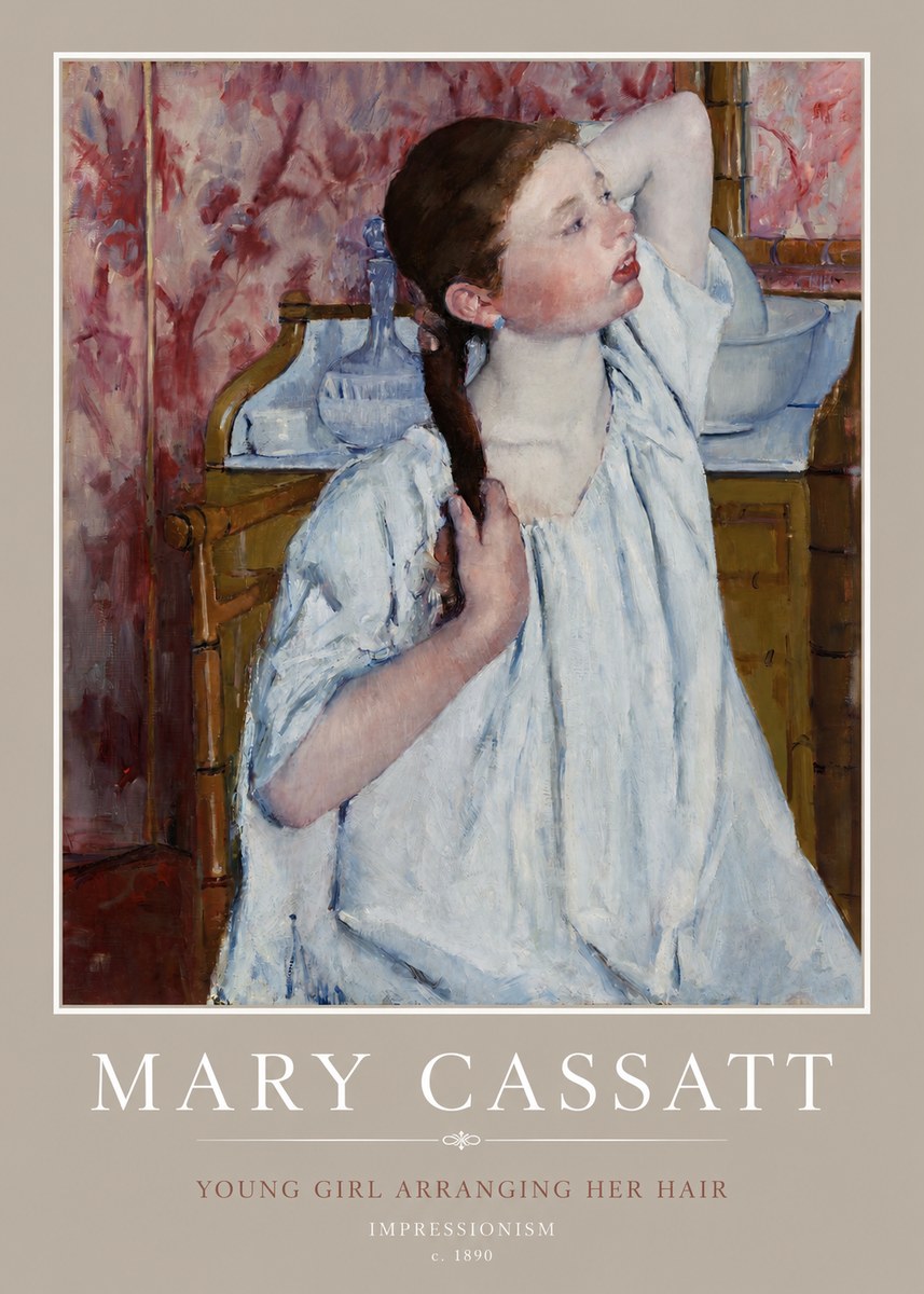 Mary Cassatt Young Girl Arranging Her Hair No2 - Poszter