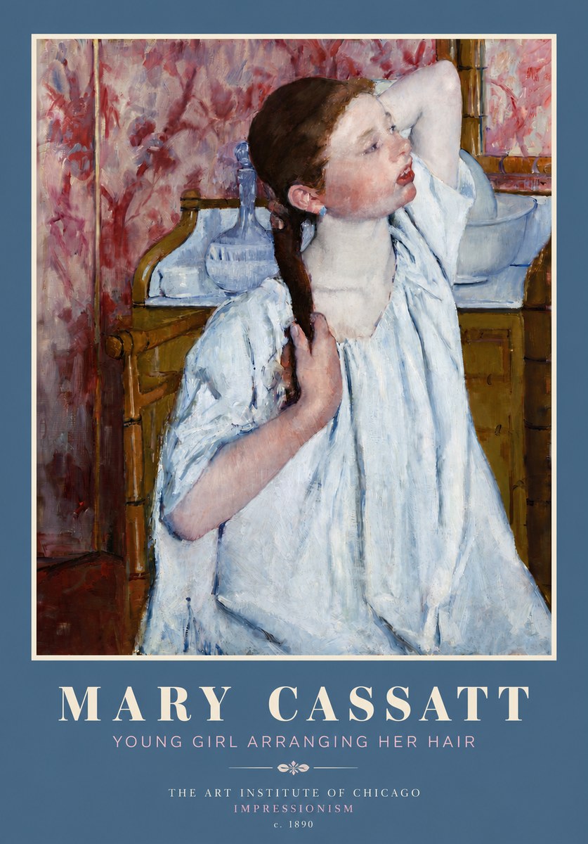 Mary Cassatt Young Girl Arranging Her Hair No4 - Poszter