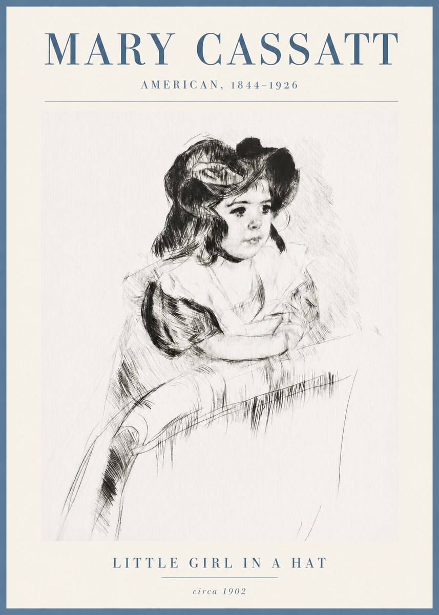 Mary Cassatt Little Girl in a Hat No3 - Poszter