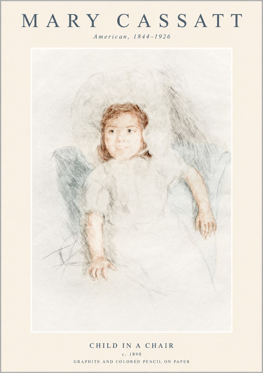 Mary Cassatt Child in a Chair No1 - Poszter