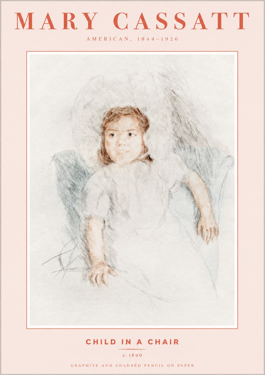 Mary Cassatt Child in a Chair No3 - Poszter