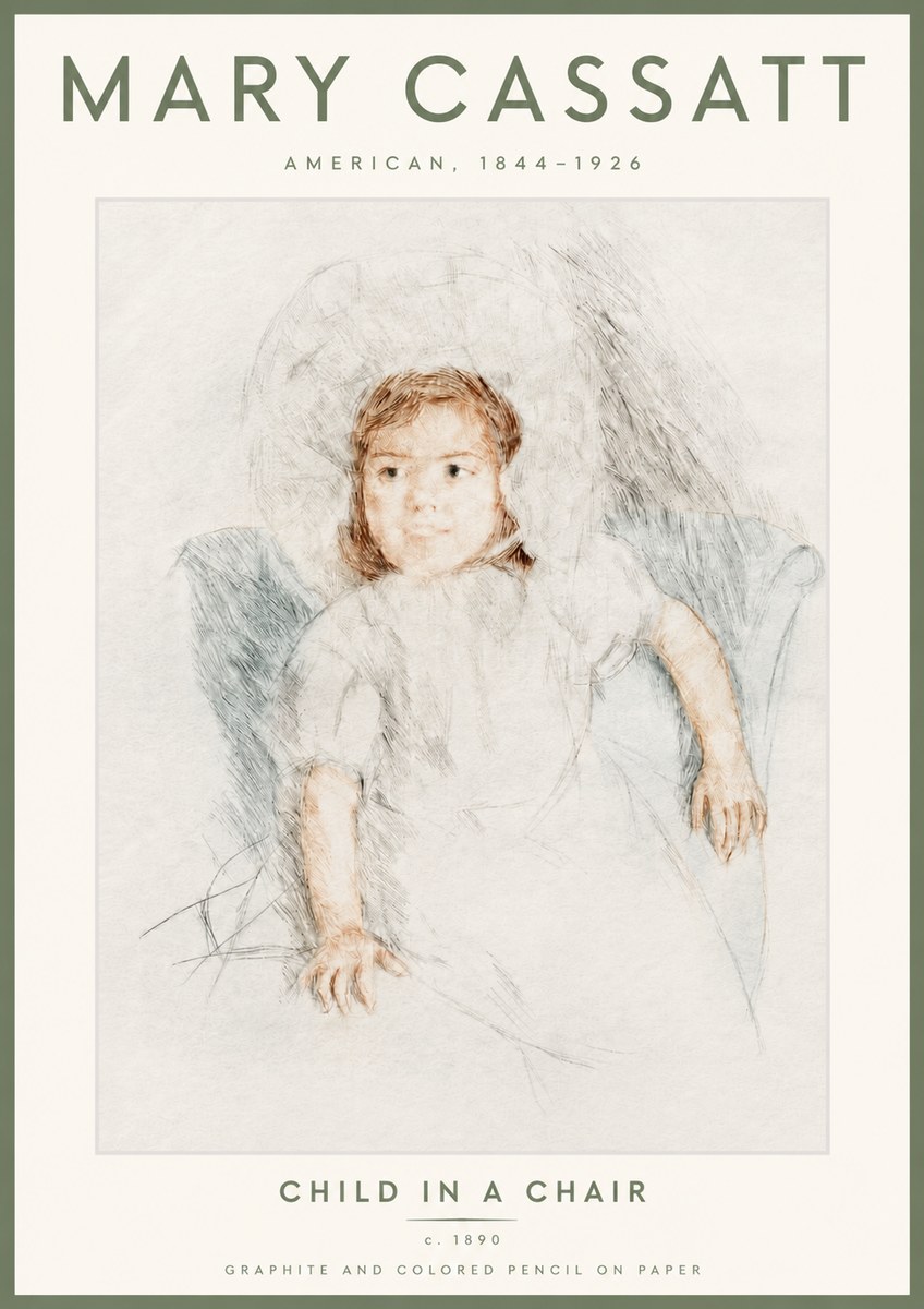 Mary Cassatt Child in a Chair No4 - Poszter