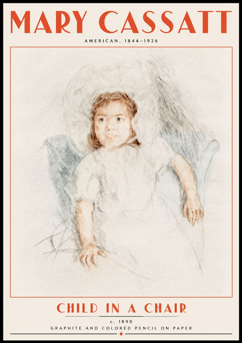 Mary Cassatt Child in a Chair No5 - Poszter