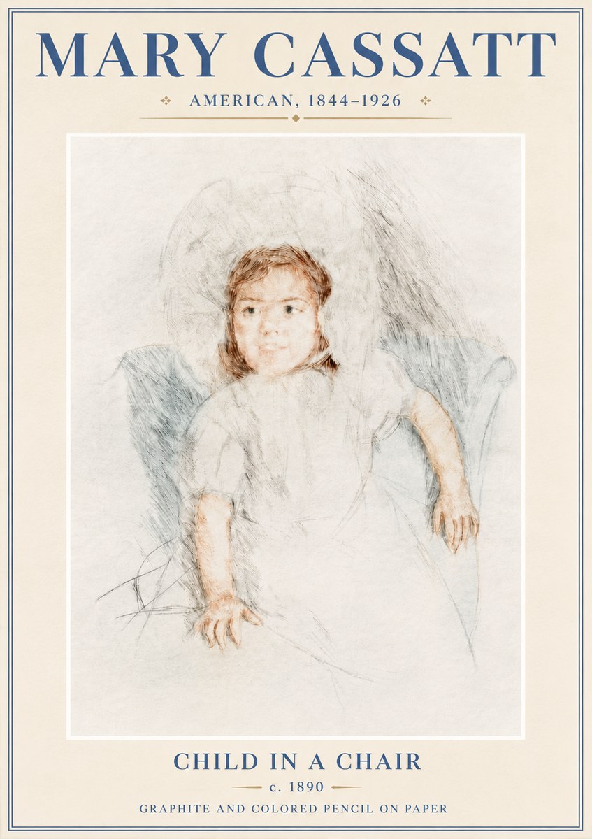 Mary Cassatt Child in a Chair No6 - Poszter