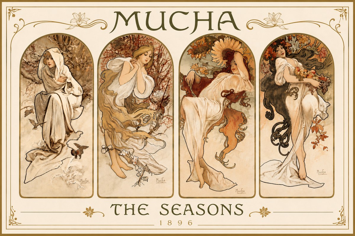 Mucha The Seasons No6 - Poszter