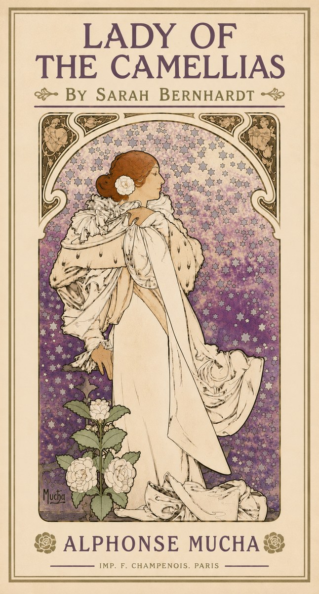 Mucha Lady of the Camellias No5 - Poszter