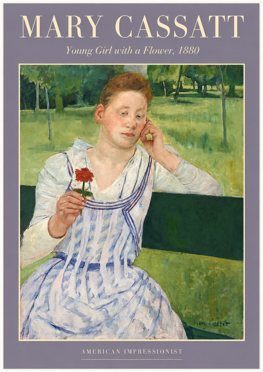 Mary Cassatt Young Girl with a Flower No2 - Poszter