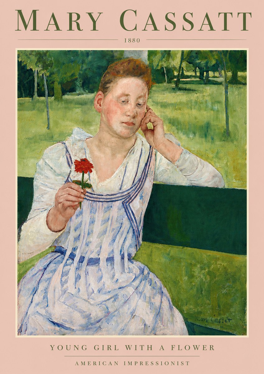 Mary Cassatt Young Girl with a Flower No5 - Poszter