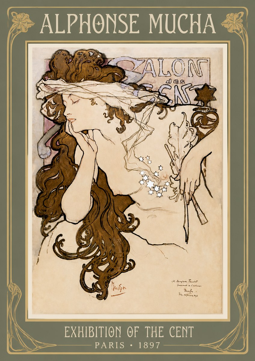 Mucha Salon Des Cent No3 - Poszter