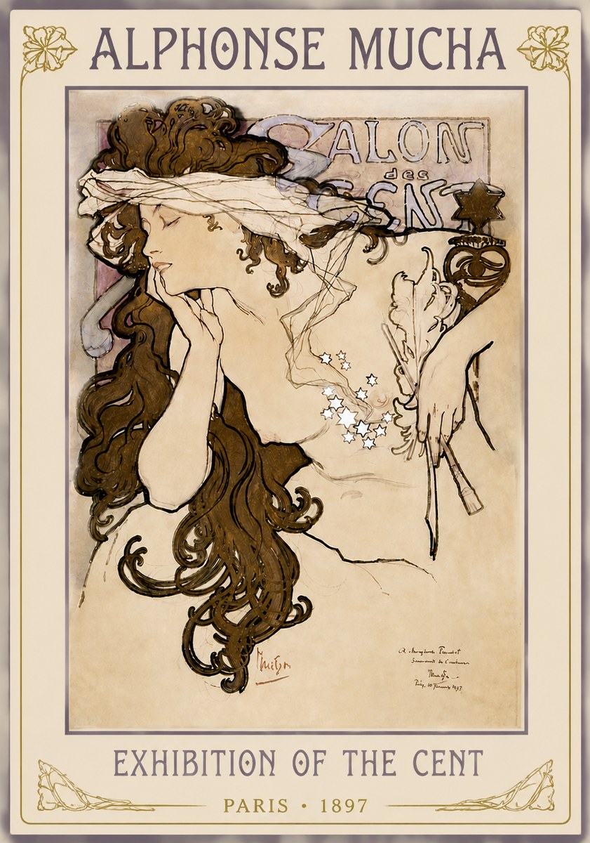 Mucha Salon Des Cent No4 - Poszter