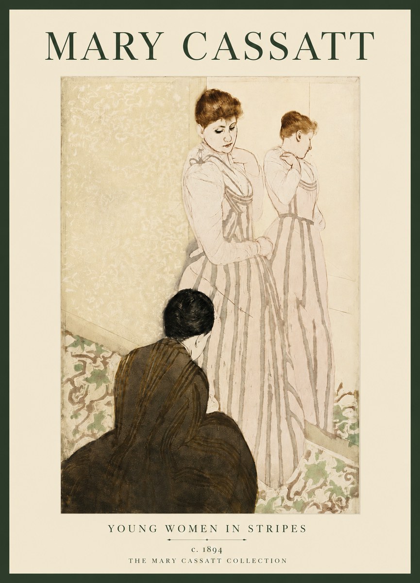 Mary Cassatt Young Women in Stripes No3 - Poszter
