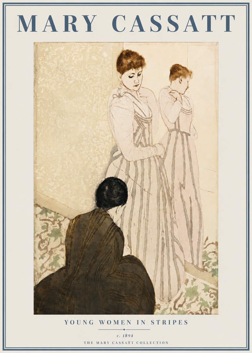 Mary Cassatt Young Women in Stripes No5 - Poszter