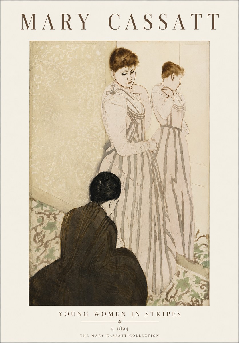 Mary Cassatt Young Women in Stripes No6 - Poszter