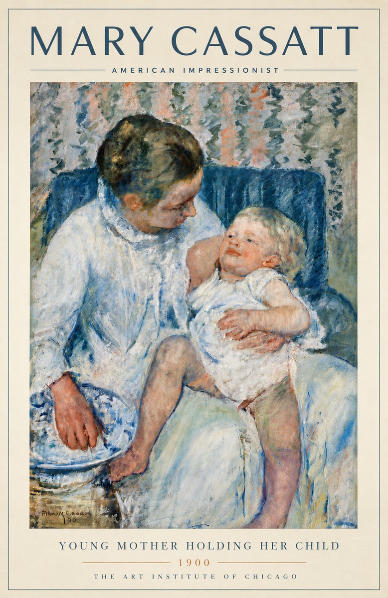 Mary Cassatt Young Mother Holding Her Child No6 - Poszter
