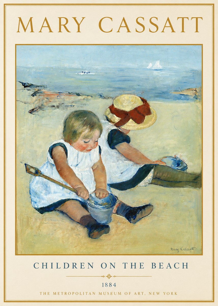 Mary Cassatt Children on the Beach No3 - Poszter