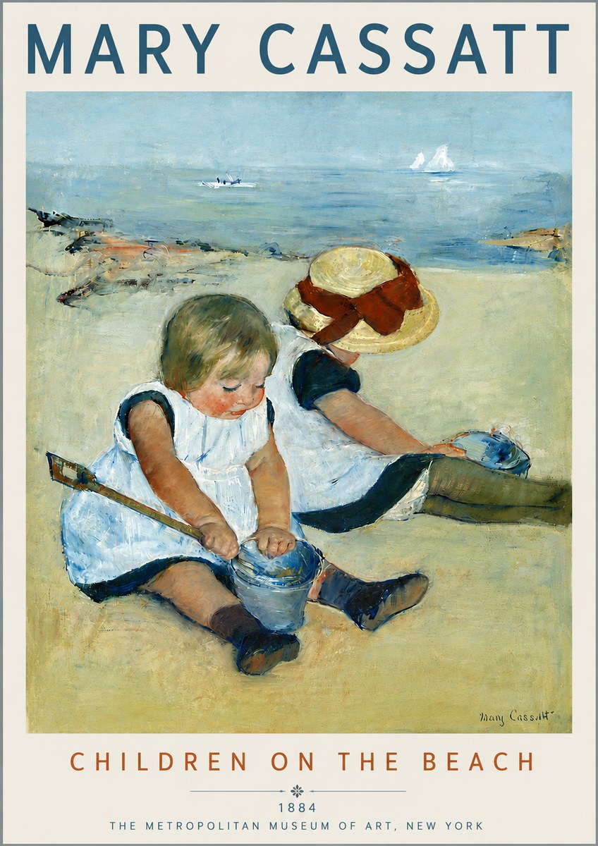 Mary Cassatt Children on the Beach No4 - Poszter